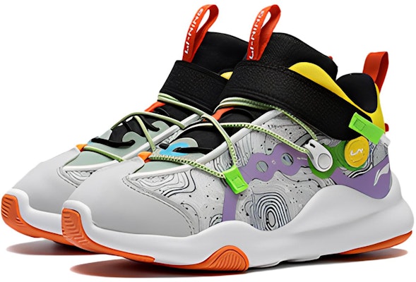 (Preschool) Li-Ning Comfort Trendy 'Grey Yellow Purple' YKNS094-1 Lookbook (Preschool) Li-Ning Comfort Trendy 'Grey Yellow Purple' YKNS094-1