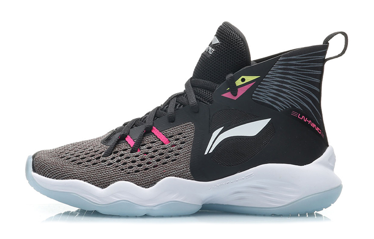 (Preschool) Li-Ning High-Top Basketball 'Black Red Pink' YKBP104-7