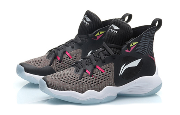 Lookbook (Preschool) Li-Ning High-Top Basketball 'Black Red Pink' YKBP104-7