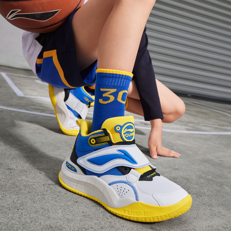 Details for (Preschool) Li-Ning High-Top Basketball 'Blue White' YKBT092-5