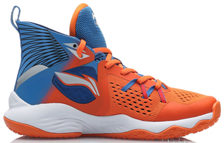 Order (Preschool) Li-Ning High-Top Basketball 'Orange Blue Grey' YKBP104-1