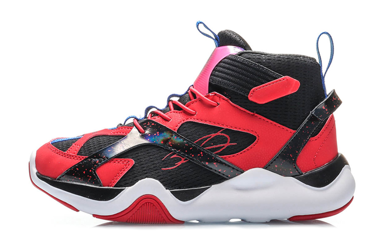 (Preschool) Li-Ning High-Top Basketball Shoes 'Black Red Comfort' YKBP062-1