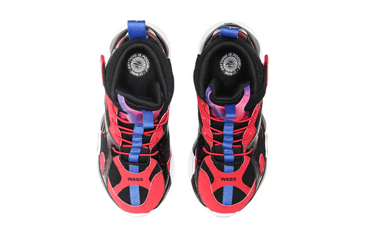 Shop (Preschool) Li-Ning High-Top Basketball Shoes 'Black Red Comfort' YKBP062-1