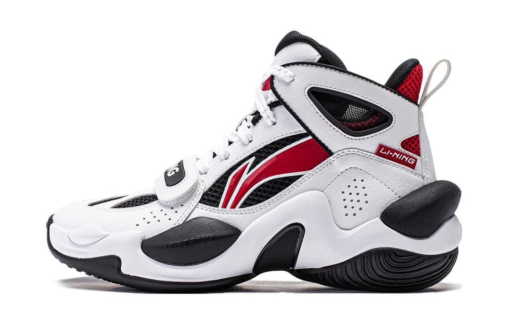 (Preschool) Li-Ning High-Top Basketball Shoes 'White Black Red' YKBT094-1