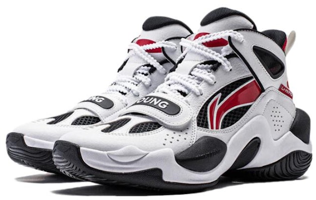 (Preschool) Li-Ning High-Top Basketball Shoes 'White Black Red' YKBT094-1 Lookbook (Preschool) Li-Ning High-Top Basketball Shoes 'White Black Red' YKBT094-1