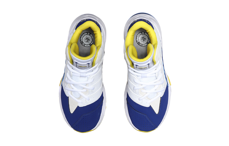 Shop (Preschool) Li-Ning High-Top Running Shoes 'White & Blue' YKCP292-1