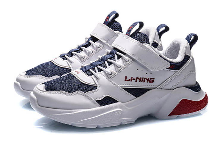 Lookbook (PS) Li-Ning Lage Sneakers ''Wit Blauw'' YKCQ008-1
