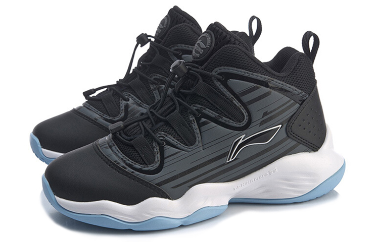 Lookbook (Preschool) Li-Ning Low-Top Basketball 'Black Grey' YKBP092-3