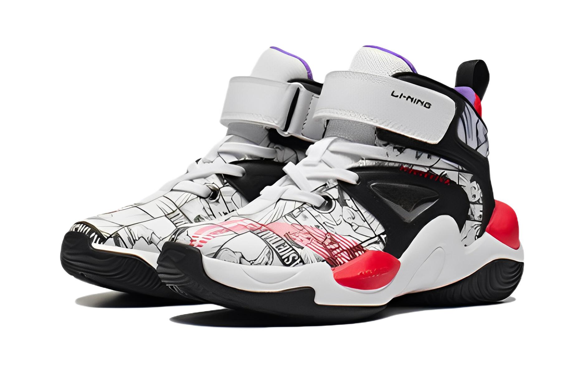 Lookbook (PS) 리닝 미드탑 '블랙 화이트' (Li-Ning Mid-Top 'Black White') YKNS138-5