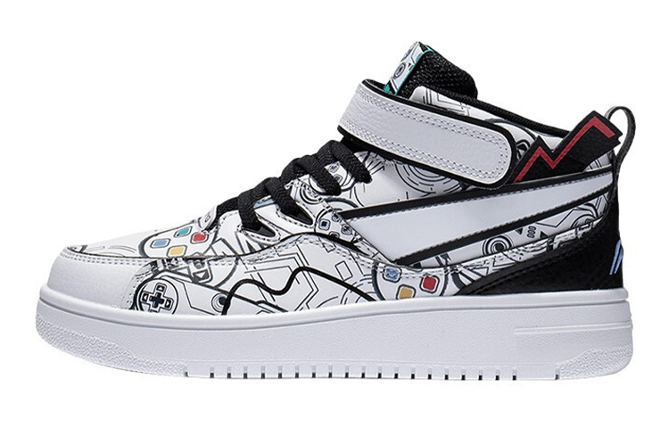 (Preschool) Li-Ning Mid-Top 'Black White Bounce' YKCS020-5