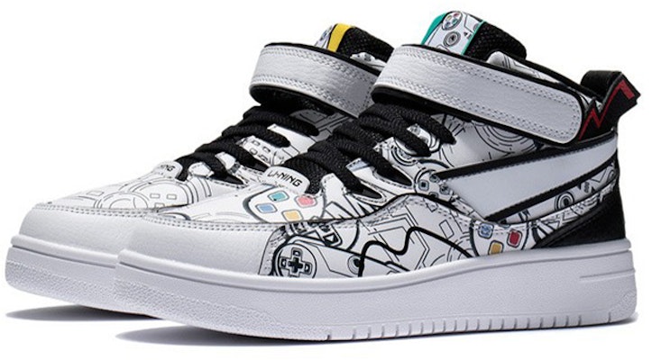 (Preschool) Li-Ning Mid-Top 'Black White Bounce' YKCS020-5 Lookbook (Preschool) Li-Ning Mid-Top 'Black White Bounce' YKCS020-5