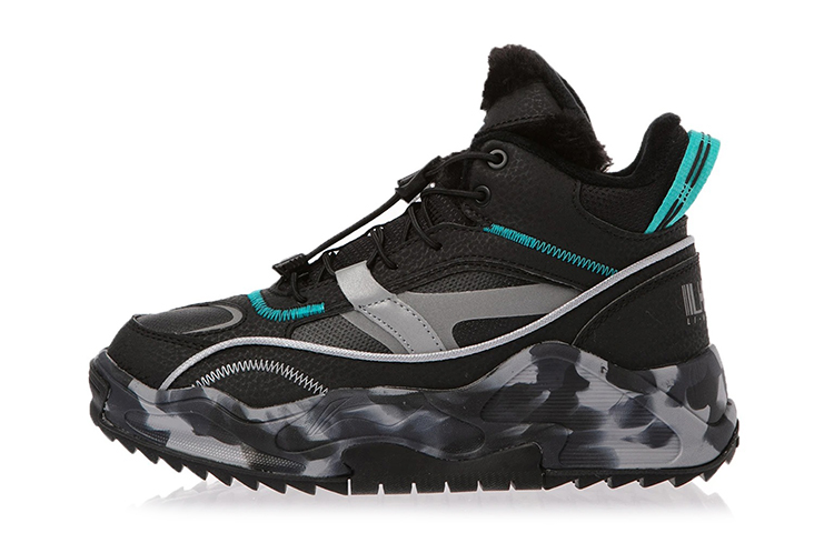 (Preschool) Li-Ning Mid-Top 'Fleece Fashion Black' YKCR190-31