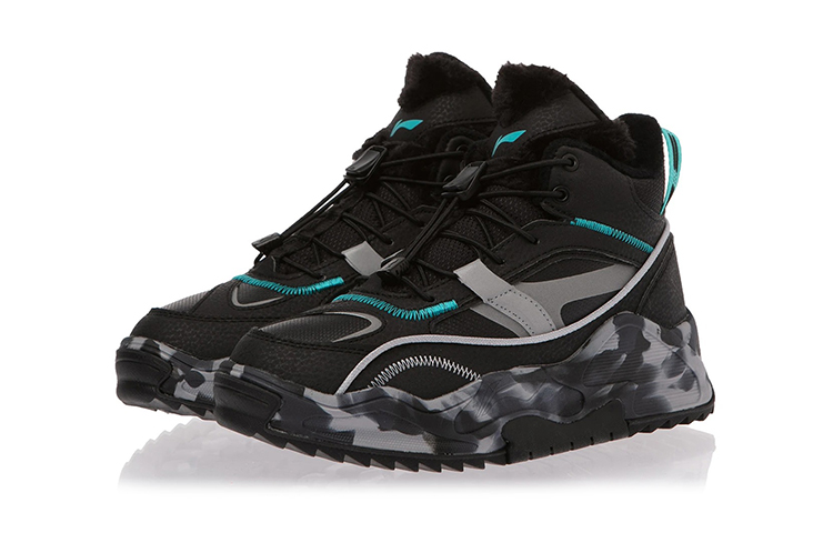 Lookbook (Preschool) Li-Ning Mid-Top 'Fleece Fashion Black' YKCR190-31