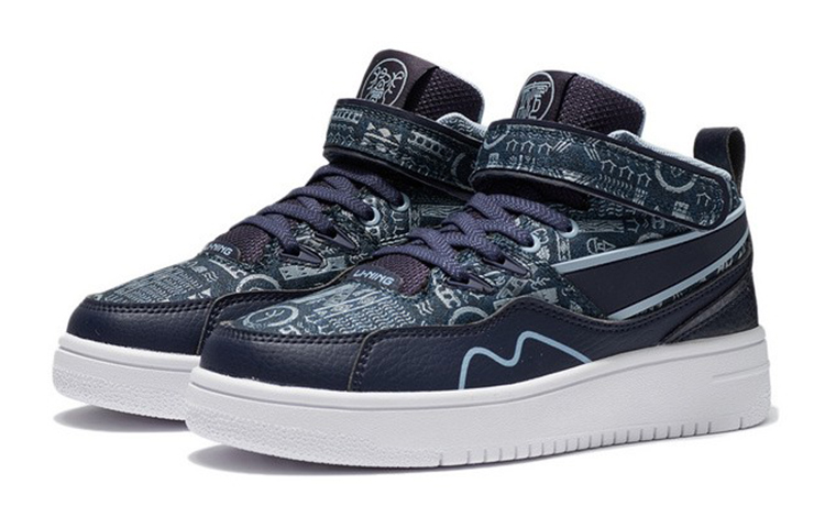 Lookbook (Preschool) Li-Ning Mid-Top 'Mist Blue' YKCS020-7