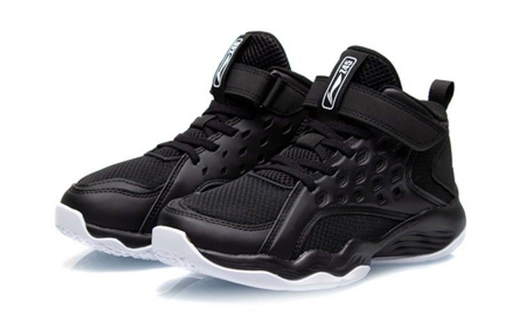 Lookbook (Preschool) Li-Ning Mid-Top Basketball 'Black' YKBQ032-1