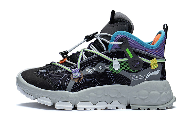 (Preschool) Li-Ning Mid 'Black Purple' YKES006-1