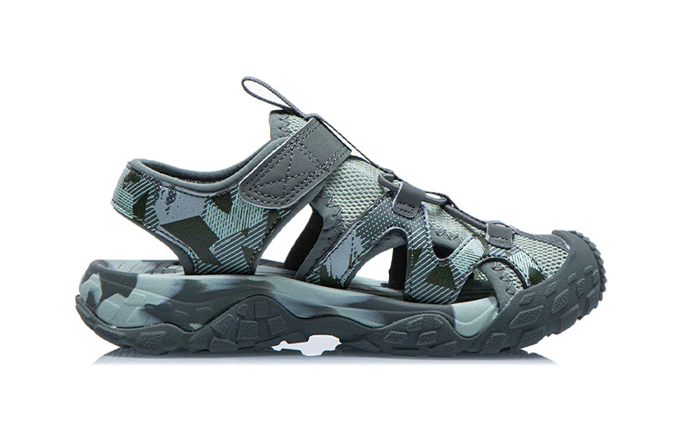 Order (Preschool) Li-Ning Outdoor Sandals 'Camo Green' YKKR012-7
