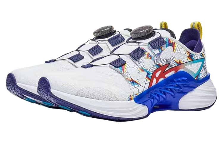 Lookbook 大童 LiNing李寧 PU 防滑減震耐磨 低幫 兒童跑步鞋 白藍