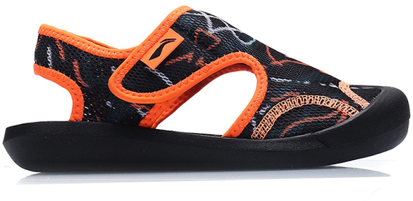 (PS) 李寧サンダル 黒/オレンジ YKUQ058-3 Order (PS) 李寧サンダル 黒/オレンジ YKUQ058-3