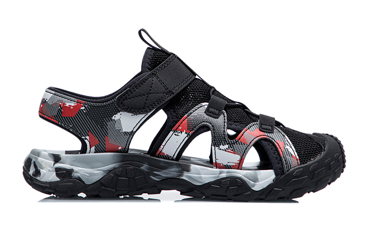 Order (PS) Sandal Li-Ning 'Hitam Merah Camo' YKUR012-5
