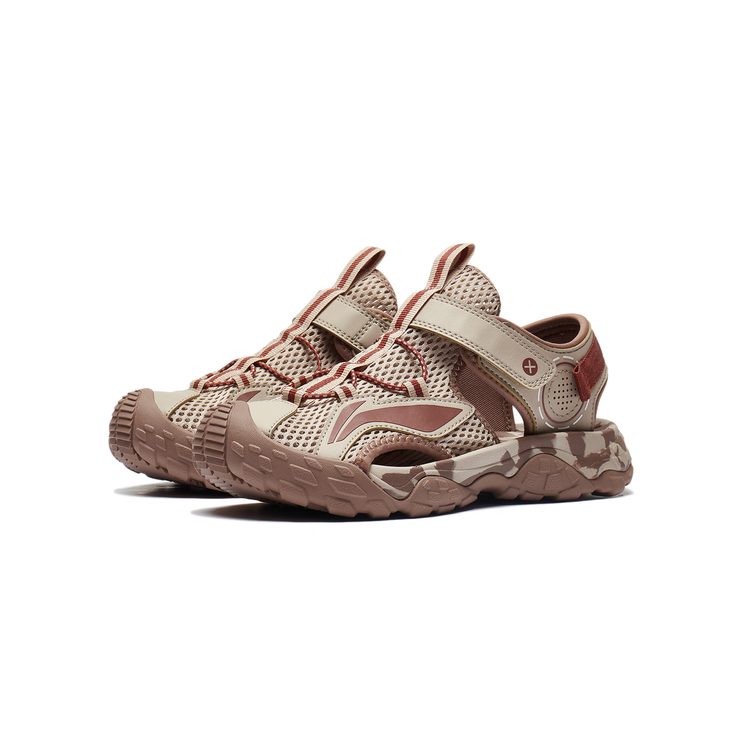 Order (PS) Li-Ning Sandalen ''Suede Braun Color-Block'' YKUT032-41