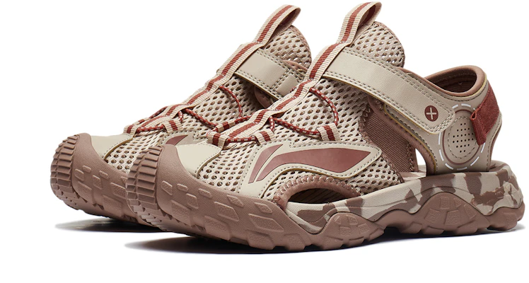 (PS) Li-Ning Sandalen ''Suede Braun Color-Block'' YKUT032-41 Order (PS) Li-Ning Sandalen ''Suede Braun Color-Block'' YKUT032-41