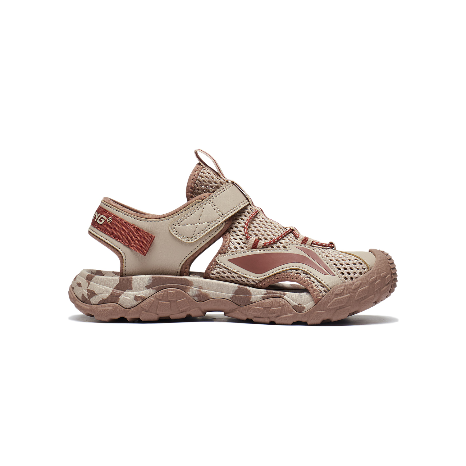 Lookbook (PS) Li-Ning Sandalen ''Suede Braun Color-Block'' YKUT032-41