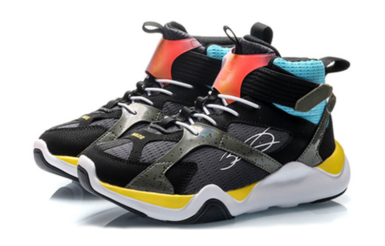 Lookbook (Preschool) Li-Ning Way of Wade High 'Black Blue' YKBP062-3