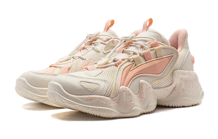 Lookbook 大童 李寧兒童 舒適 回彈輕便 兒童休閒鞋 白粉色