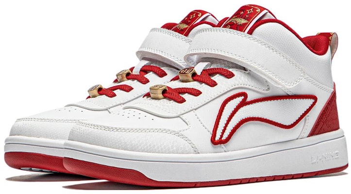 (Preschool) Li-Ning Mid-Top 'White Red' YKCS184-9 Lookbook (Preschool) Li-Ning Mid-Top 'White Red' YKCS184-9