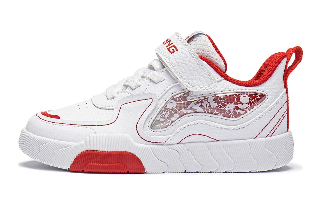 (Preschool) Li-Ning Round Toe Velcro Low 'White' YKNU022-3