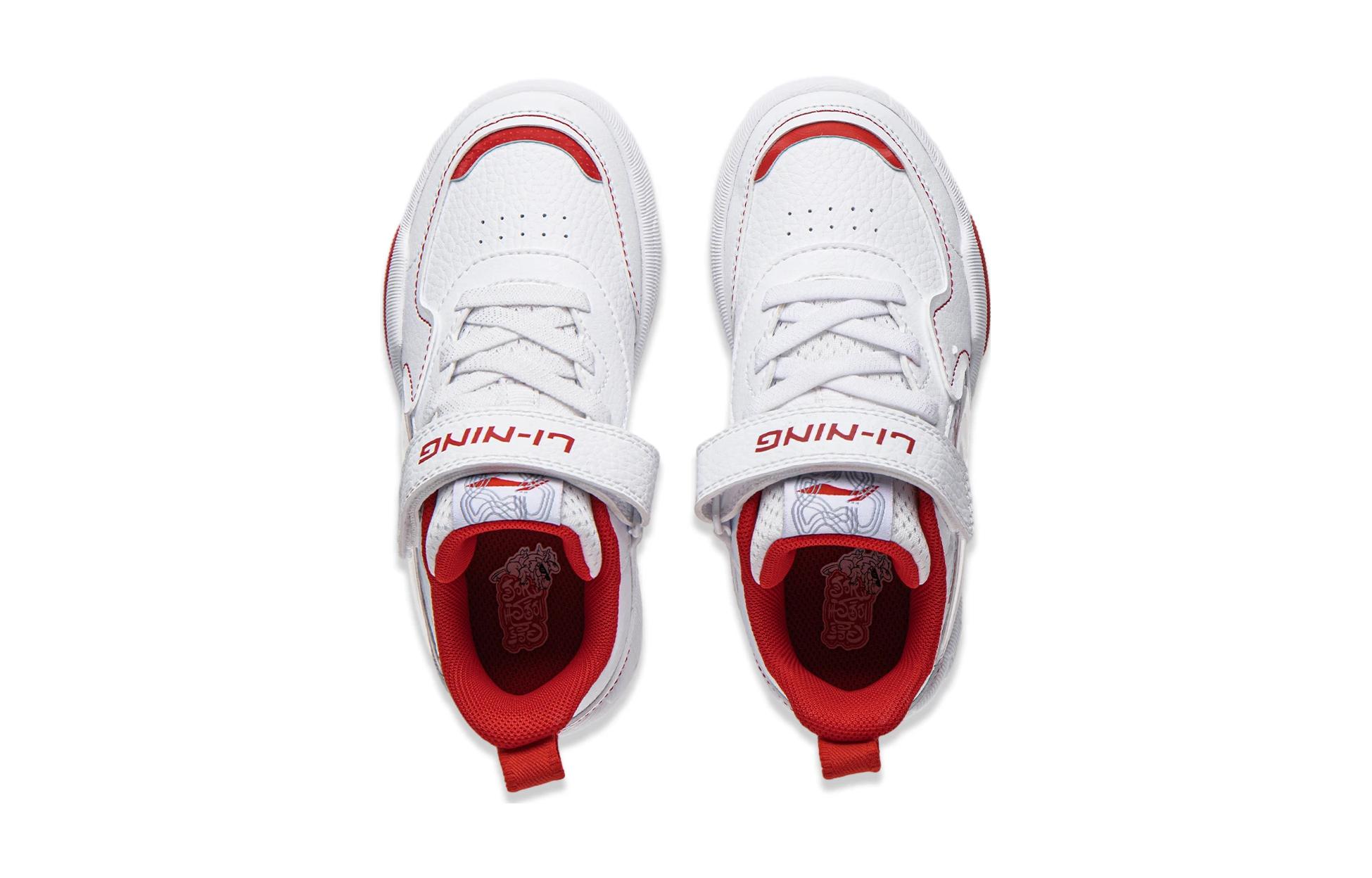 Lookbook (PS) 李宁白色低帮圆头魔术贴鞋 YKNU022-3