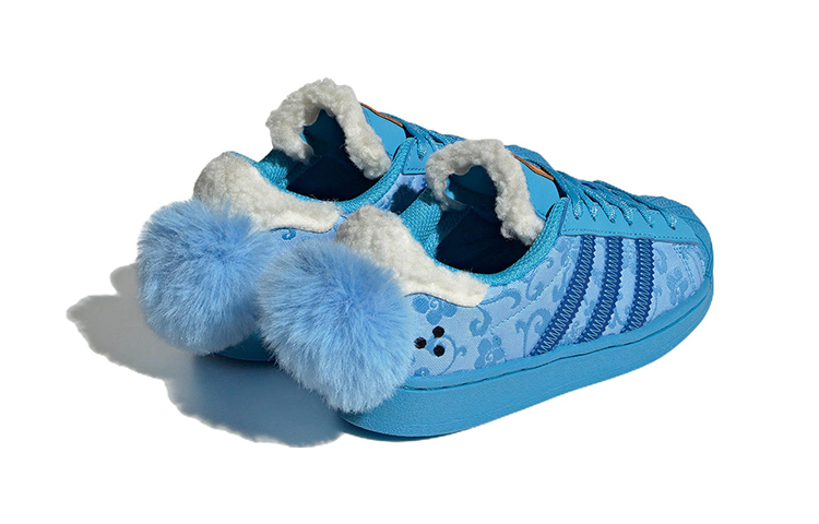 Shop 中童 melting sadness x adidas originals Superstar 潮流休閒 低筒 兒童板鞋 藍色