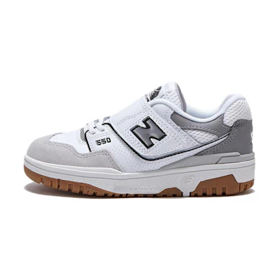 (PS) NB 550 Hook & Loop Little Kid 'White Slate Grey'