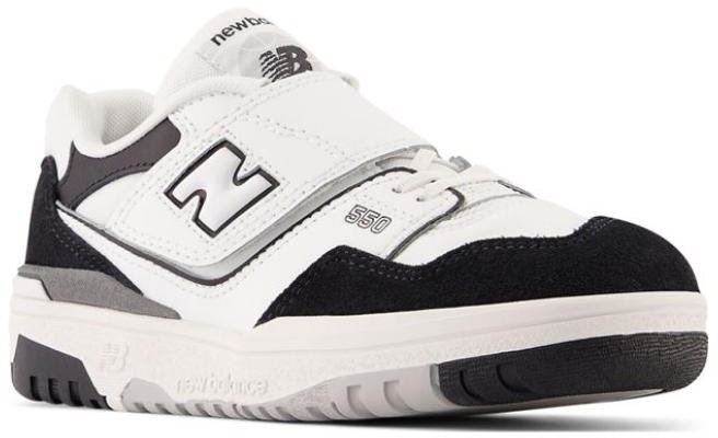 (Preschool) New Balance 550 Bungee Lace Top Strap Little Kid 'White Black Rain Cloud' PHB550CA Lookbook (Preschool) New Balance 550 Bungee Lace Top Strap Little Kid 'White Black Rain Cloud' PHB550CA