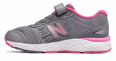 (Preschool) New Balance 680 V5 'Grey Pink Hook and Loop' KA680SSY (Preschool) New Balance 680 V5 'Grey Pink Hook and Loop' KA680SSY