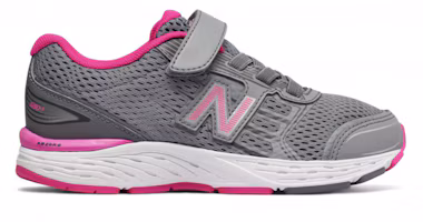 Order 兒童版 New Balance 680 v5 "魔術貼" 低筒休閒跑步鞋 灰粉色