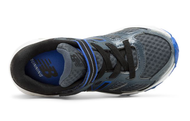 Lookbook 兒童 New Balance 魔鬼氈 680系列 v3 透氣耐磨防滑 低筒跑步鞋 灰藍色