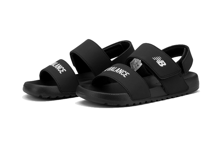 Lookbook 中童 New Balance Nclay系列 魔術貼 簡約休閒軟底涼鞋 黑色