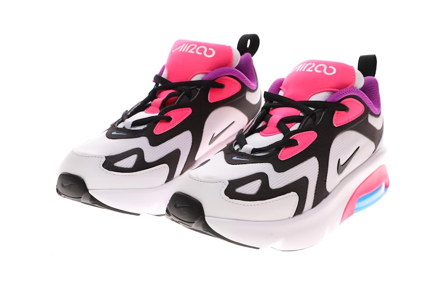 Lookbook 中童 Nike Air Max 200 Hyper Pink 低筒 跑步鞋 白粉黑