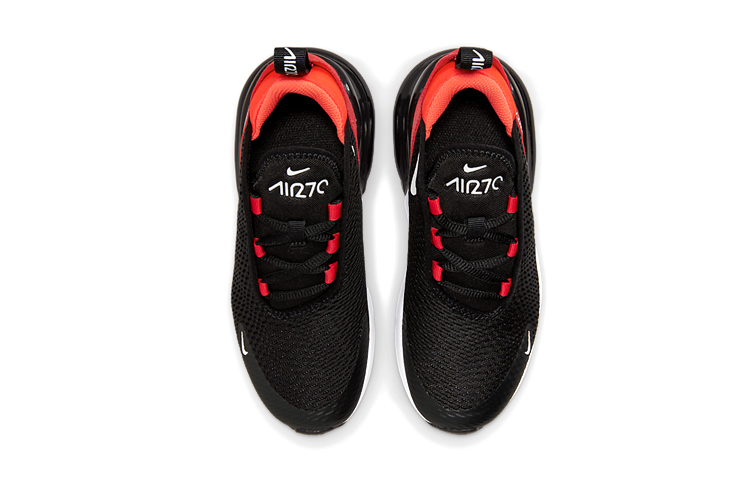Shop BP幼童 Nike Air Max 270 氣墊 減震防滑 低幫跑步鞋 黑紅