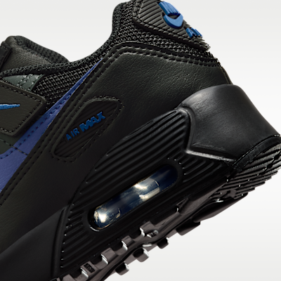 Cheap (PS) Nike Air Max 90 Zwart/Donker Grijs/Racer Blauw IV7239-008