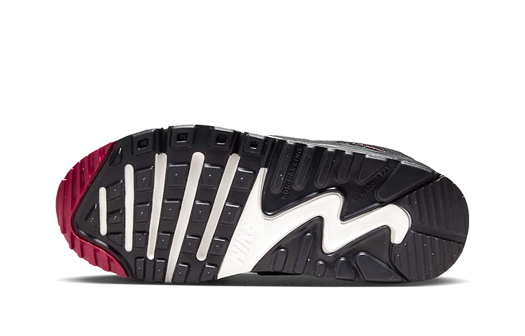 Shop (PS) Nike Air Max 90 Kulit 'Hitam Merah Tim' CD6867-022