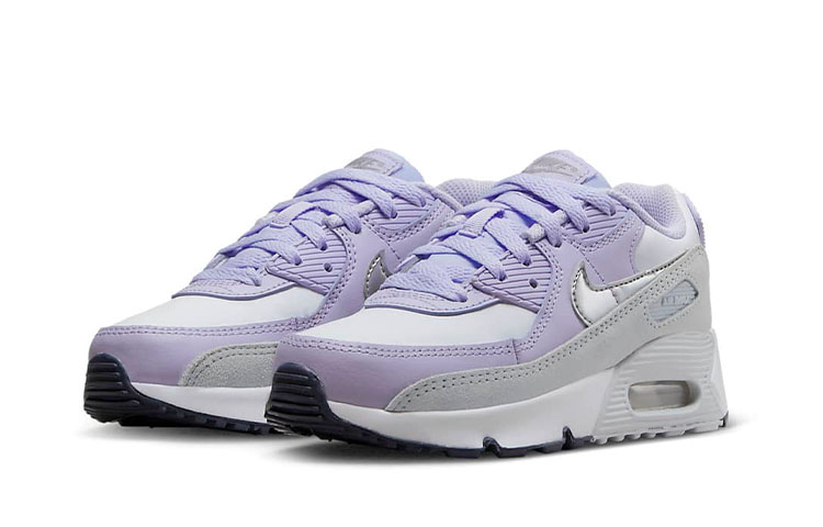 Lookbook （學齡前）Nike Air Max 90 皮革 '紫羅蘭霜' CD6867-123