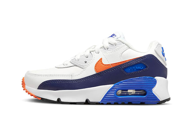 Buy (Preschool) Nike Air Max 90 Leather 'White Midnight Navy' CD6867-120
