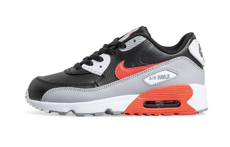 Buy (PS) (幼児用) ナイキ エア マックス 90 LTR レザーロートップ 黒/灰/赤 833414-024 833414-024