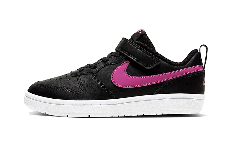 Buy 中童 Nike Court Borough 2 魔鬼氈休閒 防滑耐磨 低筒 兒童板鞋 黑紫
