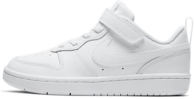 (Preschool) Nike Court Borough Low 2 'Triple White' BQ5451-100 (Preschool) Nike Court Borough Low 2 'Triple White' BQ5451-100