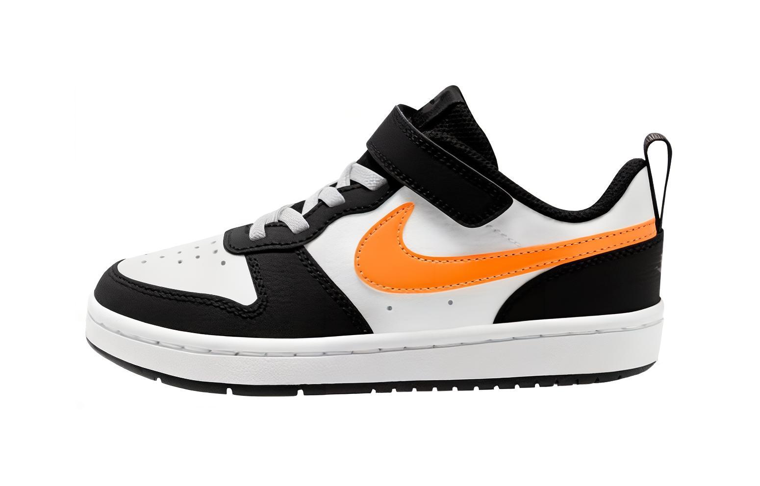(Preschool) Nike Court Borough Low 2 'White Black Orange' BQ5451-115