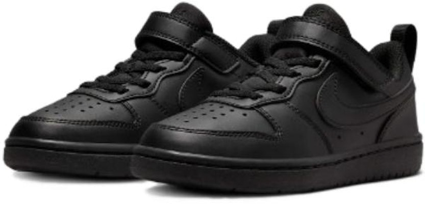 (Preschool) Nike Court Borough Low Recraft 'Triple Black' DV5457-002 Lookbook (Preschool) Nike Court Borough Low Recraft 'Triple Black' DV5457-002